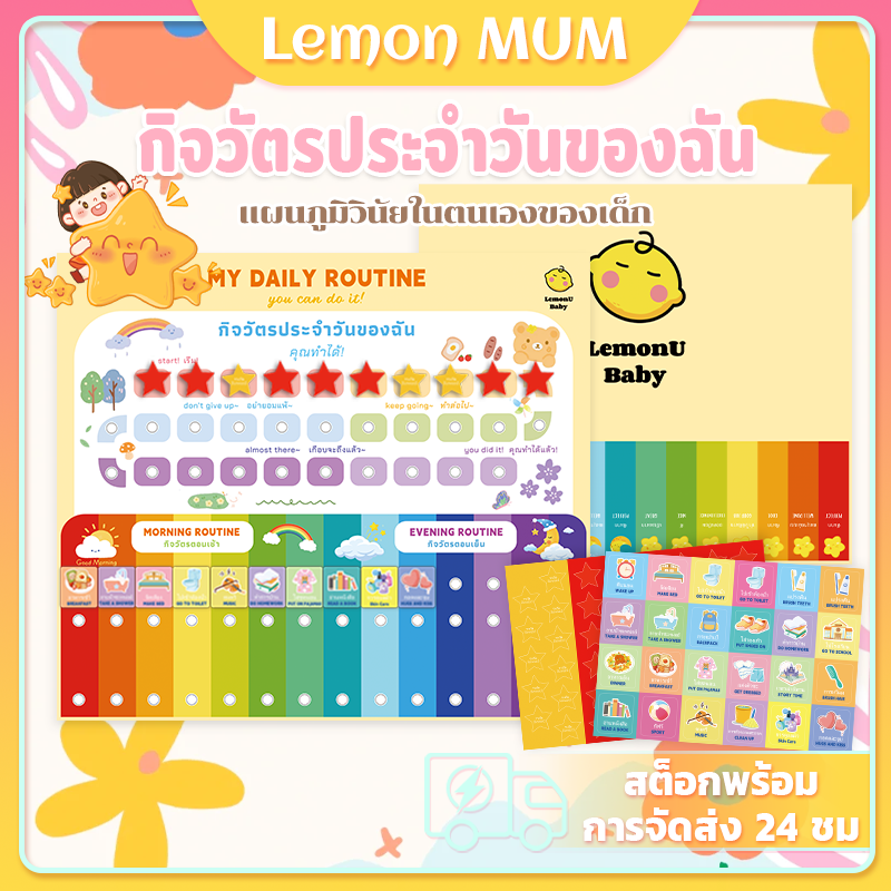 ฝึกวินัย กิจวัตรประจำวัน กระเป๋าติดผนัง จัดระเบียบเวลา ส่งเสริมวินัย กิจวัตรประจำวัน พัฒนาการเด็ก