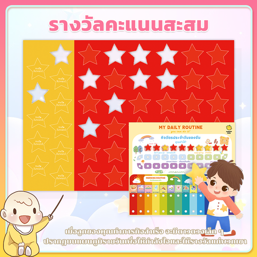 ฝึกวินัย กิจวัตรประจำวัน กระเป๋าติดผนัง จัดระเบียบเวลา ส่งเสริมวินัย กิจวัตรประจำวัน พัฒนาการเด็ก