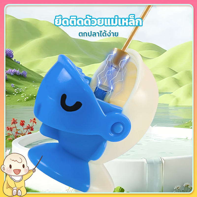 ชิ้นพร้อม USBเกมส์ตกปลา แม่เหล็ก ของเล่นตกปลา ชุดอุปกรณ์ตกปลาแม่เหล็ก มีเสียงเพลง หมุนได้ พร้อมเบ็ด